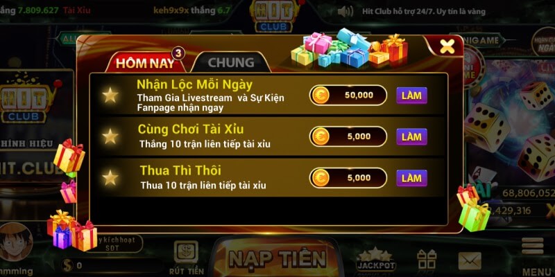 Khuyến mãi Hitclub hấp dẫn